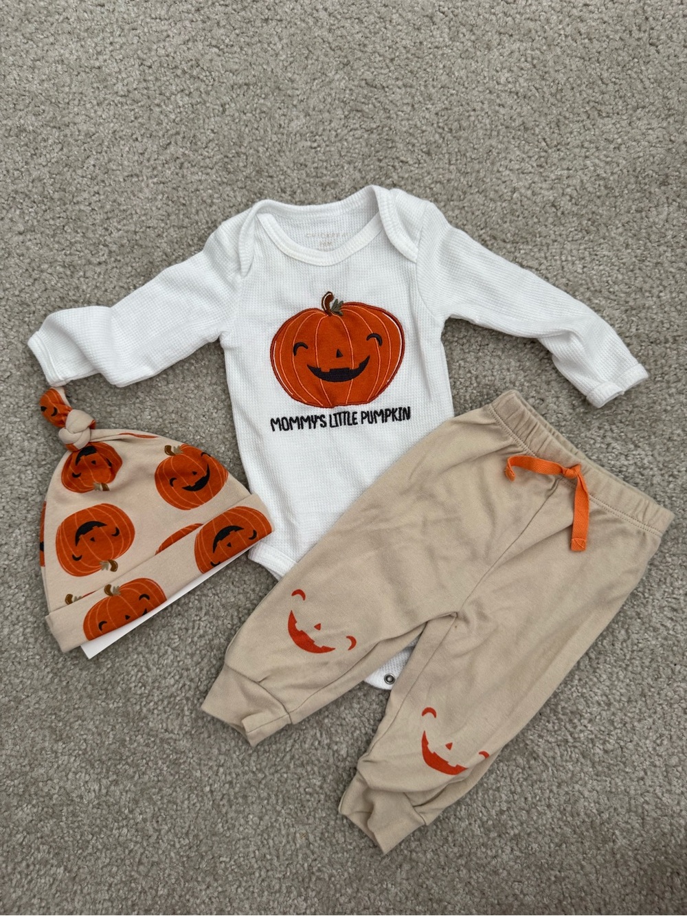 Baby Mommy’s Little Pumpkin Halloween 3 Piece Outfit Set